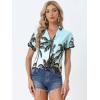 imageAllegra K Womens Hawaiian Shirts Floral Top Printed Short Sleeve Button Down Shirt Summer Tropical TopsBlue Coconut