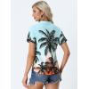 imageAllegra K Womens Hawaiian Shirts Floral Top Printed Short Sleeve Button Down Shirt Summer Tropical TopsBlue Coconut