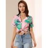 imageAllegra K Womens Hawaiian Shirts Floral Top Printed Short Sleeve Button Down Shirt Summer Tropical TopsDusty Pink