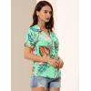 imageAllegra K Womens Hawaiian Shirts Floral Top Printed Short Sleeve Button Down Shirt Summer Tropical TopsGreen a