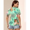 imageAllegra K Womens Hawaiian Shirts Floral Top Printed Short Sleeve Button Down Shirt Summer Tropical TopsGreen a
