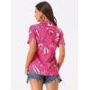 imageAllegra K Womens Hawaiian Shirts Floral Top Printed Short Sleeve Button Down Shirt Summer Tropical TopsHot Pink