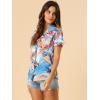 imageAllegra K Womens Hawaiian Shirts Floral Top Printed Short Sleeve Button Down Shirt Summer Tropical TopsLight Blue
