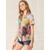 imageAllegra K Womens Hawaiian Shirts Floral Top Printed Short Sleeve Button Down Shirt Summer Tropical TopsPink