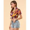 imageAllegra K Womens Hawaiian Shirts Floral Top Printed Short Sleeve Button Down Shirt Summer Tropical TopsPurple