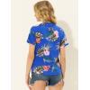 imageAllegra K Womens Hawaiian Shirts Floral Top Printed Short Sleeve Button Down Shirt Summer Tropical TopsRoyal Blue
