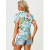 imageAllegra K Womens Hawaiian Shirts Floral Top Printed Short Sleeve Button Down Shirt Summer Tropical TopsSky Blue