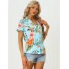 imageAllegra K Womens Hawaiian Shirts Floral Top Printed Short Sleeve Button Down Shirt Summer Tropical TopsSky Blue