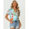imageAllegra K Womens Hawaiian Shirts Floral Top Printed Short Sleeve Button Down Shirt Summer Tropical TopsSky Blue
