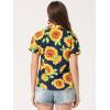 imageAllegra K Womens Hawaiian Shirts Floral Top Printed Short Sleeve Button Down Shirt Summer Tropical TopsSunflower