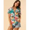 imageAllegra K Womens Hawaiian Shirts Floral Top Printed Short Sleeve Button Down Shirt Summer Tropical TopsWhite