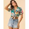 imageAllegra K Womens Hawaiian Shirts Floral Top Printed Short Sleeve Button Down Shirt Summer Tropical TopsWhite