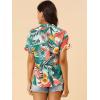 imageAllegra K Womens Hawaiian Shirts Floral Top Printed Short Sleeve Button Down Shirt Summer Tropical TopsWhite