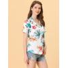 imageAllegra K Womens Hawaiian Shirts Floral Top Printed Short Sleeve Button Down Shirt Summer Tropical TopsWhite Floral