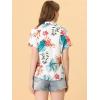 imageAllegra K Womens Hawaiian Shirts Floral Top Printed Short Sleeve Button Down Shirt Summer Tropical TopsWhite Floral