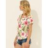 imageAllegra K Womens Hawaiian Shirts Floral Top Printed Short Sleeve Button Down Shirt Summer Tropical TopsWhite Pink