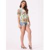 imageAllegra K Womens Hawaiian Shirts Floral Top Printed Short Sleeve Button Down Shirt Summer Tropical TopsWhite Yellow