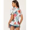 imageAllegra K Womens Hawaiian Shirts Floral Top Printed Short Sleeve Button Down Shirt Summer Tropical TopsWhite a
