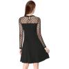 imageAllegra K Womens Heart Mesh Sheer Long Sleeve Gothic Cocktail Wedding Guest Skater Party Short DressBlack