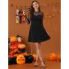 imageAllegra K Womens Heart Mesh Sheer Long Sleeve Gothic Cocktail Wedding Guest Skater Party Short DressBlack