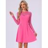 imageAllegra K Womens Heart Mesh Sheer Long Sleeve Gothic Cocktail Wedding Guest Skater Party Short DressHot Pink