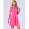 imageAllegra K Womens Heart Mesh Sheer Long Sleeve Gothic Cocktail Wedding Guest Skater Party Short DressHot Pink