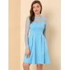 imageAllegra K Womens Heart Mesh Sheer Long Sleeve Gothic Cocktail Wedding Guest Skater Party Short DressLight Blue