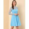 imageAllegra K Womens Heart Mesh Sheer Long Sleeve Gothic Cocktail Wedding Guest Skater Party Short DressLight Blue