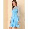imageAllegra K Womens Heart Mesh Sheer Long Sleeve Gothic Cocktail Wedding Guest Skater Party Short DressLight Blue