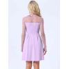 imageAllegra K Womens Heart Mesh Sheer Long Sleeve Gothic Cocktail Wedding Guest Skater Party Short DressLight Purple