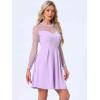 imageAllegra K Womens Heart Mesh Sheer Long Sleeve Gothic Cocktail Wedding Guest Skater Party Short DressLight Purple