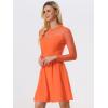 imageAllegra K Womens Heart Mesh Sheer Long Sleeve Gothic Cocktail Wedding Guest Skater Party Short DressOrange