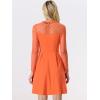imageAllegra K Womens Heart Mesh Sheer Long Sleeve Gothic Cocktail Wedding Guest Skater Party Short DressOrange