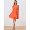 imageAllegra K Womens Heart Mesh Sheer Long Sleeve Gothic Cocktail Wedding Guest Skater Party Short DressOrange