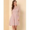 imageAllegra K Womens Heart Mesh Sheer Long Sleeve Gothic Cocktail Wedding Guest Skater Party Short DressPink