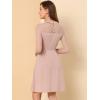 imageAllegra K Womens Heart Mesh Sheer Long Sleeve Gothic Cocktail Wedding Guest Skater Party Short DressPink
