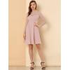 imageAllegra K Womens Heart Mesh Sheer Long Sleeve Gothic Cocktail Wedding Guest Skater Party Short DressPink