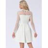 imageAllegra K Womens Heart Mesh Sheer Long Sleeve Gothic Cocktail Wedding Guest Skater Party Short DressWhite