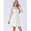 imageAllegra K Womens Heart Mesh Sheer Long Sleeve Gothic Cocktail Wedding Guest Skater Party Short DressWhite
