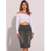 imageAllegra K Womens Jean Skirts Split Casual High Waist Bodycon Denim Pencil SkirtDark Grey