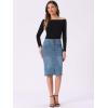 imageAllegra K Womens Jean Skirts Split Casual High Waist Bodycon Denim Pencil SkirtLight Blue