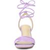 imageAllegra K Womens Kitten Heel Lace Up Suede Heel SandalsLight Purple