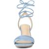 imageAllegra K Womens Kitten Heel Lace Up Suede Heel SandalsSky Blue