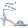 imageAllegra K Womens Kitten Heel Lace Up Suede Heel SandalsSky Blue