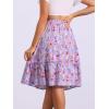 imageAllegra K Womens Knee Length Skirt Floral Elastic Waist Flowy Tiered ALine Ruffle SkirtLight Purple