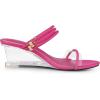 imageAllegra K Womens Low Wedges Clear Heel SandalsHot Pink