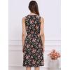 imageAllegra K Womens Midi Floral Dresses Summer Casual Wedding Guest Sleeveless DressBlack Red