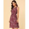 imageAllegra K Womens Midi Floral Dresses Summer Casual Wedding Guest Sleeveless DressBurgundy