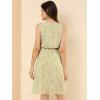 imageAllegra K Womens Midi Floral Dresses Summer Casual Wedding Guest Sleeveless DressLight Yellow