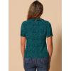 imageAllegra K Womens Peter Pan Collar Shirt Vintage 1950s Polka Dots BlouseBlue Green White
